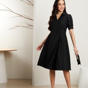 Symbol Premium Women's 'Desk-to-Dinner' Fit & Flare Wrap Dress